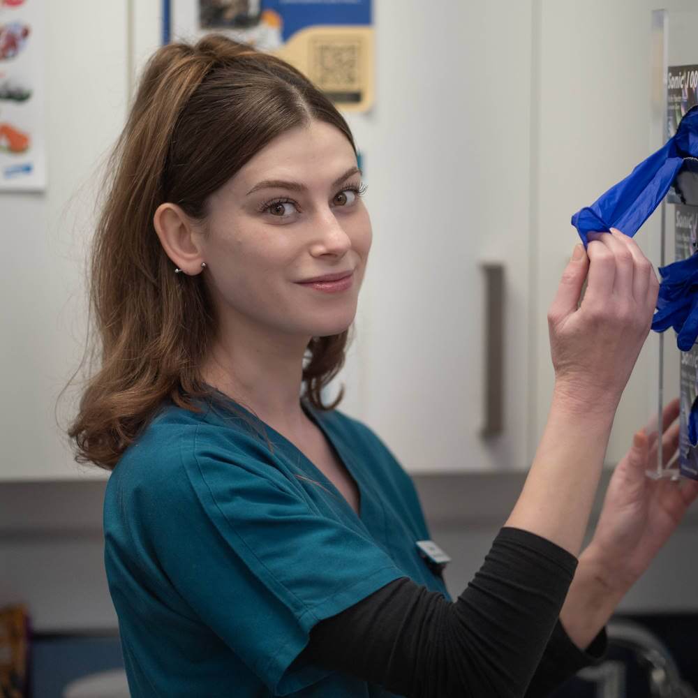 Daniella in the prep room