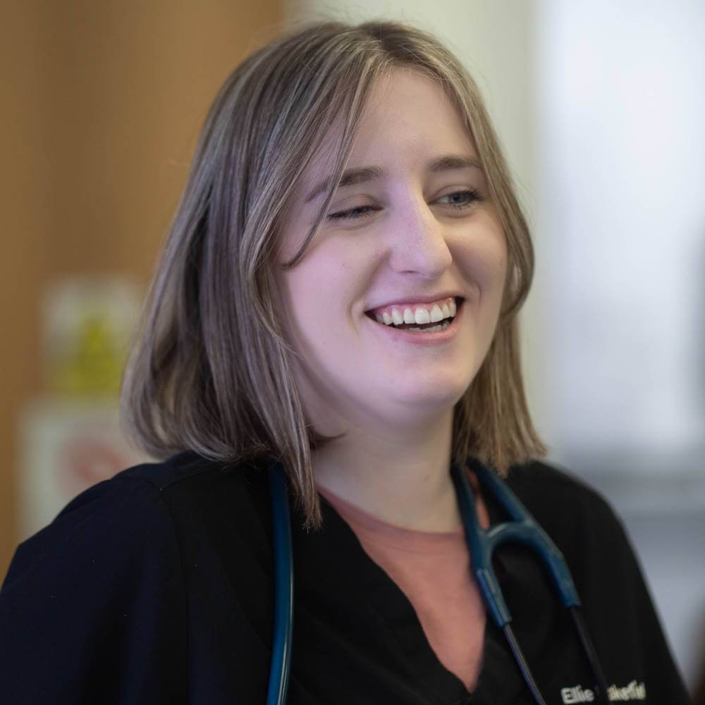 Ellie in the prep room